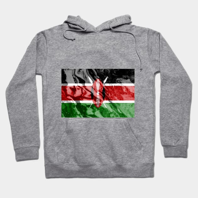 Flag of Kenya - Marble texture Hoodie by DrPen